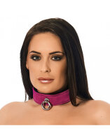 Rimba Halsband mit Ring Schwarz Rosa