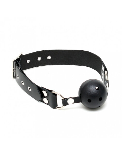 Rimba Ball Gag with Leather Strap Black Ø 4.4 cm