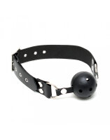 Rimba Ball Gag mit Lederriemen Schwarz Ø 4,4 cm