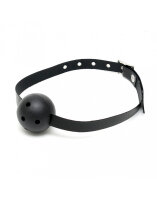 Rimba Ball Gag mit Lederriemen Schwarz