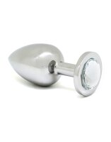 Rimba Analplug mit Kristall Silber Ø 4 cm