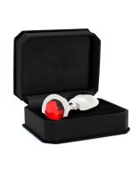 Rimba Analplug mit Kristall Silber Rot Ø 4 cm