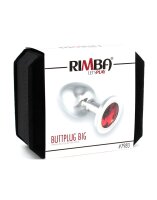 Rimba Analplug mit Kristall Silber Rot Ø 4 cm