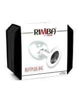 Rimba Analplug mit Kristall Silber Schwarz Ø 4 cm
