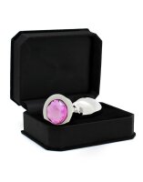 Rimba Analplug mit Kristall Silber Rosa Ø 4 cm