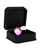 Rimba Analplug mit Kristall Silber Rosa Ø 3 cm