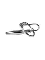 Rimba Penis Plug with Glans Ring Silver Ø 3.2 cm