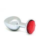 Rimba Analplug mit Kristall Silber Rot Ø 2,4 cm