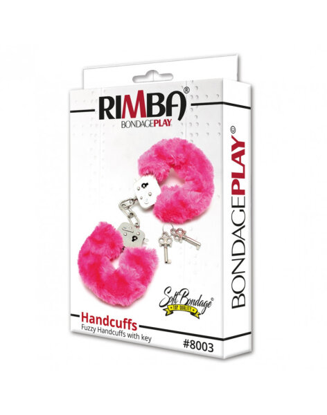 Rimba Police Handcuffs with Fur Silver Pink