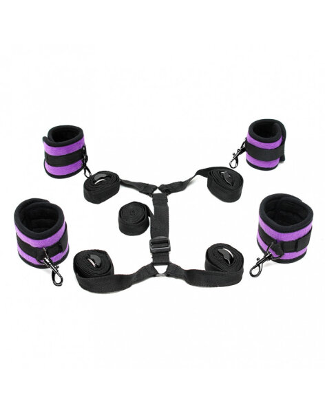 Rimba Soft Bondage Under the Mattress Set 5-Piece Purple Black