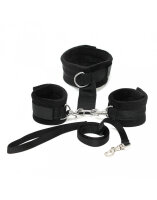 Rimba Soft Bondage Halsband mit Handfessel Schwarz