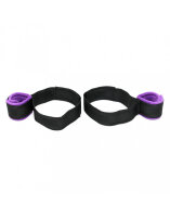 Rimba Soft Bondage Upper Leg to Wrist Cuffs 2-Piece Purple Black