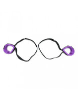 Rimba Soft Bondage Upper Leg to Wrist Cuffs 2-Piece Purple Black