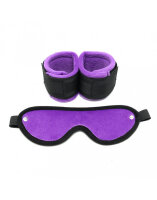 Rimba Soft Bondage Hand Cuffs with Mask Purple Black