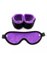 Rimba Soft Bondage Hand Cuffs with Mask Purple Black