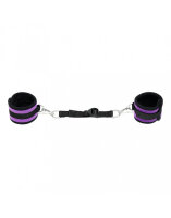 Rimba Soft Bondage Ankle Cuffs with Spreader Strap Purple Black