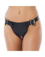 Rimba Keuschheitsgürtel mit Schlössern Schwarz M-L