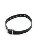 Rimba Halsband mit Ring und Nieten Schwarz 32-44 cm