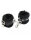 Rimba Padded Handcuffs with Padlock and Fur Black