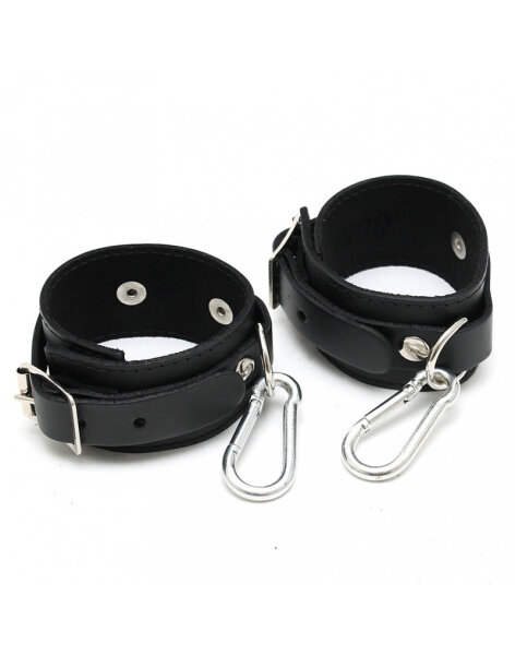 Rimba Saddle Leather Handcuffs Black
