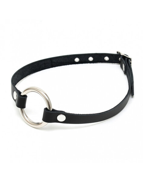 Rimba Mundknebel mit O-Ring Schwarz Silber Ø 5 cm