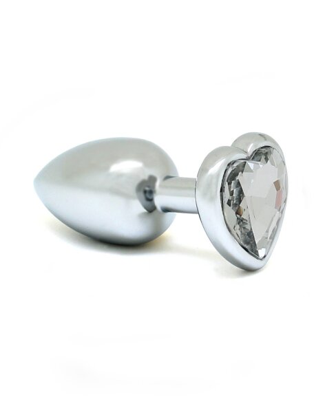 Rimba Anal Plug with Heart-Shaped Base Silver Ø 3 cm