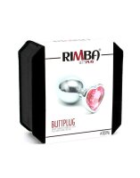 Rimba Analplug mit herzförmiger Basis Silber Rosa Ø 3 cm