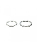 Rimba 2-teiliges Cockring-Set aus Metall Silber Ø 3,0-3,5 cm