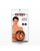 Rimba 2-teiliges Cockring-Set aus Metall Silber Ø 4,0-4,5 cm