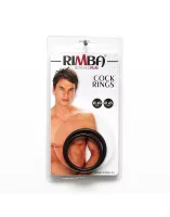 Rimba 2-teiliges Cockring Set Schwarz Ø 4+4,5 cm