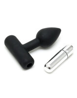 Rimba Mini Analplug mit Vibration Schwarz Ø 2,4 cm