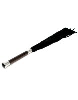 Rimba Suede Flogger with glass handle and crystal 58 cm