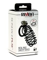 Rimba metal chastity cage with lock black 12 cm