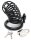 Rimba metal chastity cage with lock black Ø 4.5 cm - 5 cm