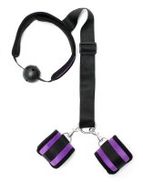 Rimba ball gag with handcuffs multicolour Ø 4.5 cm