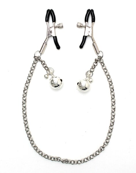 Rimba Nipple Clamps with Chain Silver