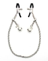 Rimba Nipple Clamps with Chain Silver