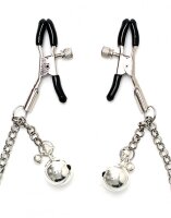 Rimba Nipple Clamps with Chain Silver