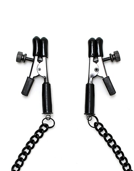 Rimba Nipple Clamps with Chain Black