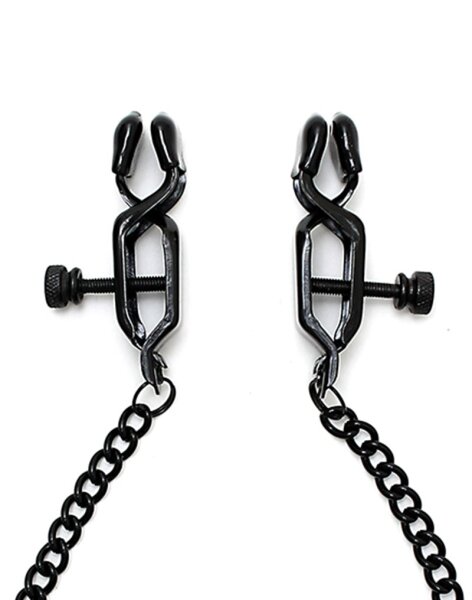 Rimba Nipple Clamps with Chain Black