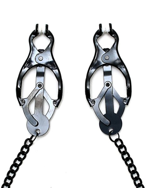 Rimba Adjustable Nipple Clamps on Chain Black