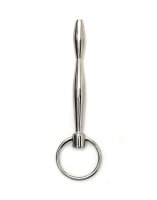 Rimba Hollow Urethral Plug with Ring Silver Ø 1 cm