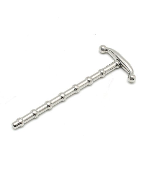 Rimba Ribbed Urethral Sound Silver 8 mm