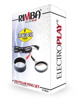 Rimba Electro set silicone cock rings. uni polar. flat
