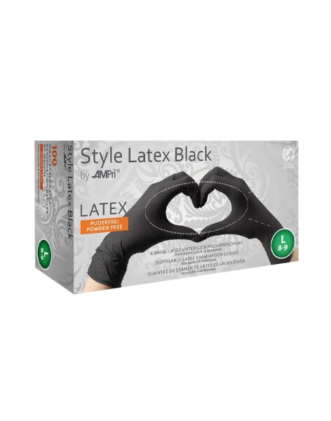 Rimba Latex Play - Disposable Latex Gloves (100 pieces) - Black - L