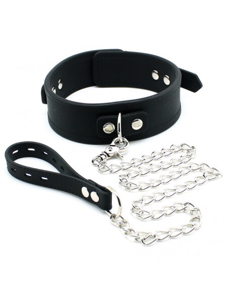 Rimba Toys Adjustable Collar with Leash Black