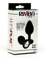 Rimba 2-teiliges Buttplug Set Schwarz Ø 2,8-3,8 cm