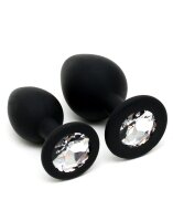 Rimba 2-teiliges Buttplug Set Schwarz Ø 2,8-3,8 cm