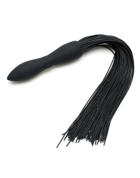 Rimba Latex Play - Whip with Vibrating Dildo - Black
