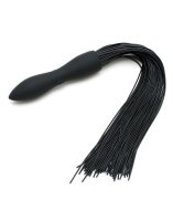 Rimba Latex Play - Whip with Vibrating Dildo - Black